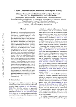 Corpus Considerations for Annotator Modeling and Scaling