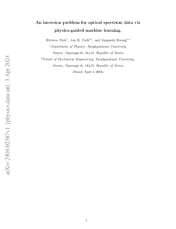 An inversion problem for optical spectrum data via physics-guided
  machine learning