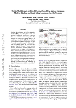 On the Multilingual Ability of Decoder-based Pre-trained Language
  Models: Finding and Controlling Language-Specific Neurons