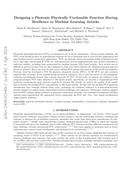 Designing a Photonic Physically Unclonable Function Having Resilience to
  Machine Learning Attacks