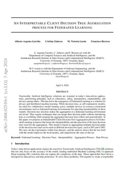 An Interpretable Client Decision Tree Aggregation process for Federated
  Learning