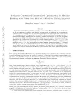 Stochastic Constrained Decentralized Optimization for Machine Learning
  with Fewer Data Oracles: a Gradient Sliding Approach