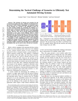 Determining the Tactical Challenge of Scenarios to Efficiently Test
  Automated Driving Systems