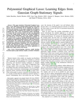 Polynomial Graphical Lasso: Learning Edges from Gaussian
  Graph-Stationary Signals
