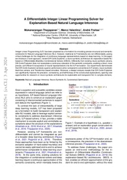 A Differentiable Integer Linear Programming Solver for Explanation-Based
  Natural Language Inference