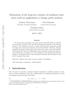 Estimation of the long-run variance of nonlinear time series with an
  application to change point analysis