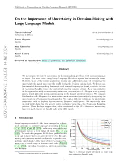 On the Importance of Uncertainty in Decision-Making with Large Language
  Models