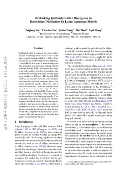 Rethinking Kullback-Leibler Divergence in Knowledge Distillation for
  Large Language Models