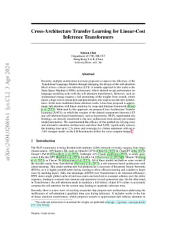 Cross-Architecture Transfer Learning for Linear-Cost Inference
  Transformers
