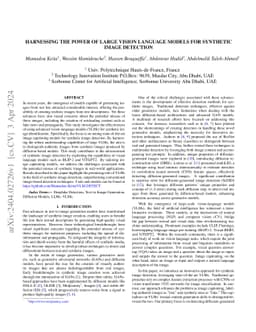 Harnessing the Power of Large Vision Language Models for Synthetic Image
  Detection