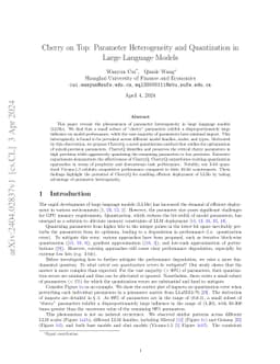 Cherry on Top: Parameter Heterogeneity and Quantization in Large
  Language Models