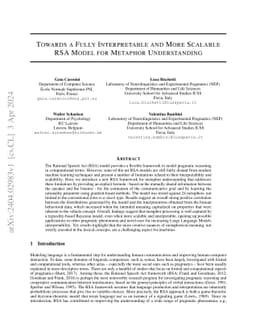 Towards a Fully Interpretable and More Scalable RSA Model for Metaphor
  Understanding