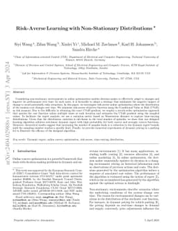 Risk-averse Learning with Non-Stationary Distributions