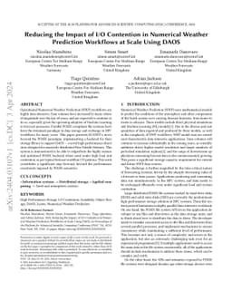 Reducing the Impact of I/O Contention in Numerical Weather Prediction
  Workflows at Scale Using DAOS