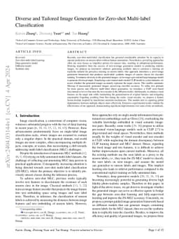 Diverse and Tailored Image Generation for Zero-shot Multi-label
  Classification