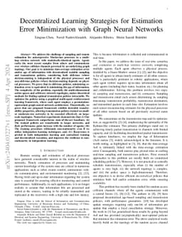 Decentralized Learning Strategies for Estimation Error Minimization with Graph Neural Networks