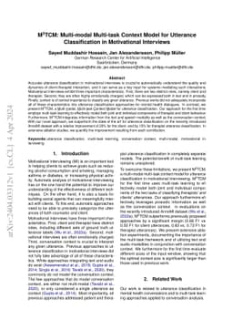 M3TCM: Multi-modal Multi-task Context Model for Utterance Classification
  in Motivational Interviews
