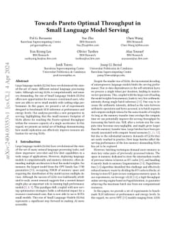 Towards Pareto Optimal Throughput in Small Language Model Serving