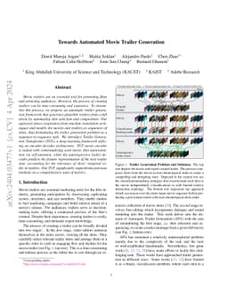 Towards Automated Movie Trailer Generation