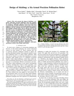 Design of Stickbug: a Six-Armed Precision Pollination Robot