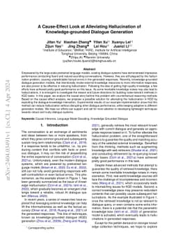 A Cause-Effect Look at Alleviating Hallucination of Knowledge-grounded
  Dialogue Generation