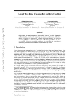 About Test-time training for outlier detection