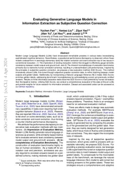 Evaluating Generative Language Models in Information Extraction as
  Subjective Question Correction