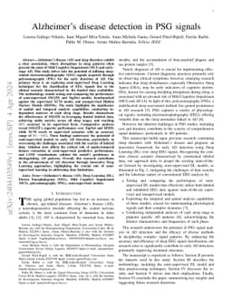 Alzheimer's disease detection in PSG signals