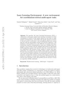 Laser Learning Environment: A new environment for coordination-critical
  multi-agent tasks