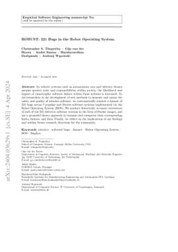 ROBUST: 221 Bugs in the Robot Operating System