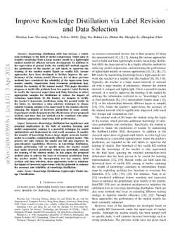 Improve Knowledge Distillation via Label Revision and Data Selection