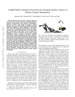 A High-Fidelity Simulation Framework for Grasping Stability Analysis in
  Human Casualty Manipulation