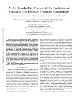 An ExplainableFair Framework for Prediction of Substance Use Disorder
  Treatment Completion