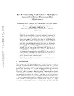 Fast k-connectivity Restoration in Multi-Robot Systems for Robust
  Communication Maintenance