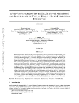 Effects of Multisensory Feedback on the Perception and Performance of
  Virtual Reality Hand-Retargeted Interaction