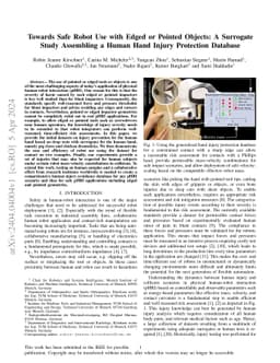 Towards Safe Robot Use with Edged or Pointed Objects: A Surrogate Study
  Assembling a Human Hand Injury Protection Database