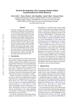 Dwell in the Beginning: How Language Models Embed Long Documents for
  Dense Retrieval