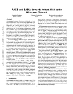 RACS and SADL: Towards Robust SMR in the Wide-Area Network
