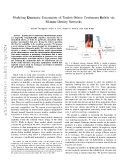 Modeling Kinematic Uncertainty of Tendon-Driven Continuum Robots via
  Mixture Density Networks