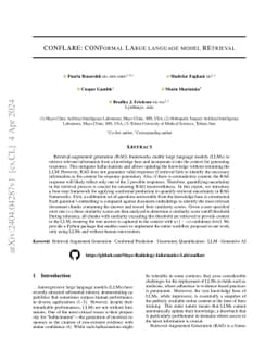 CONFLARE: CONFormal LArge language model REtrieval