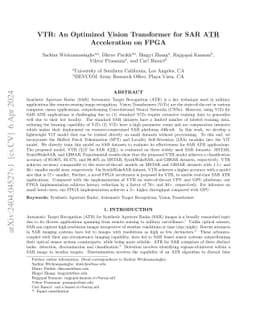 VTR: An Optimized Vision Transformer for SAR ATR Acceleration on FPGA