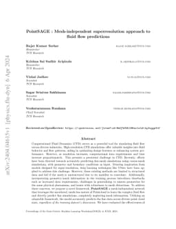 PointSAGE: Mesh-independent superresolution approach to fluid flow
  predictions