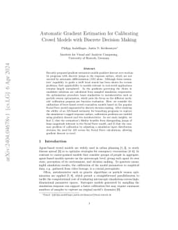 Automatic Gradient Estimation for Calibrating Crowd Models with Discrete
  Decision Making