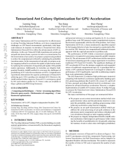 Tensorized Ant Colony Optimization for GPU Acceleration