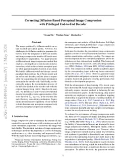 Correcting Diffusion-Based Perceptual Image Compression with Privileged
  End-to-End Decoder