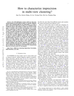 How to characterize imprecision in multi-view clustering?