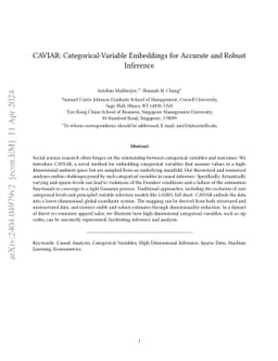 CAVIAR: Categorical-Variable Embeddings for Accurate and Robust
  Inference