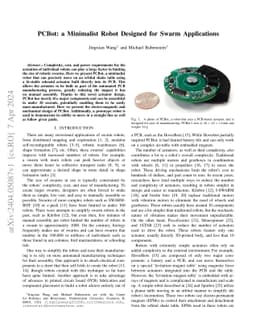 PCBot: a Minimalist Robot Designed for Swarm Applications