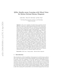 QMix: Quality-aware Learning with Mixed Noise for Robust Retinal Disease Diagnosis