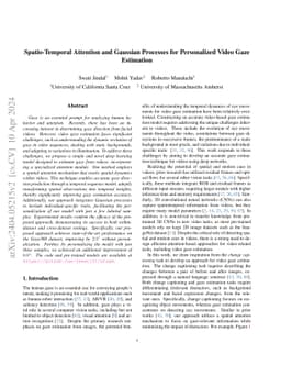 Spatio-Temporal Attention and Gaussian Processes for Personalized Video
  Gaze Estimation